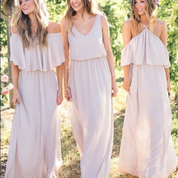 Show Me Your Mumu SMYM Kendall maxi Dress in Show Me the Ring Beige NEW SMALL - Picture 3 of 7
